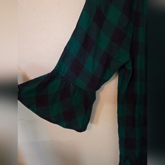 Westbound Green Plaid Top Size Medium - Picture 3 of 6